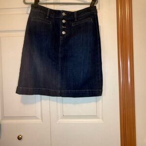 Talbots Button-Fly Denim Skirt - 8 - EUC